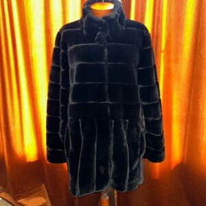 Kristen Blake Faux Fur Black Coat